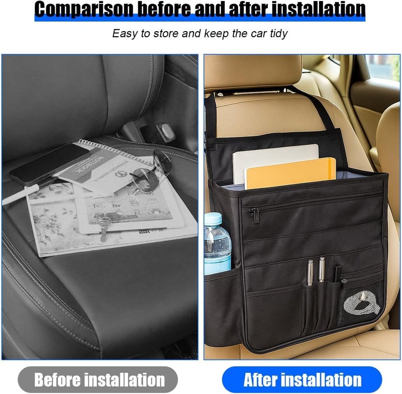 KASTWAVE Car Front Seat Organizer - Adjustable Storage Bag for Files, Laptop, and Essentials - Image 4