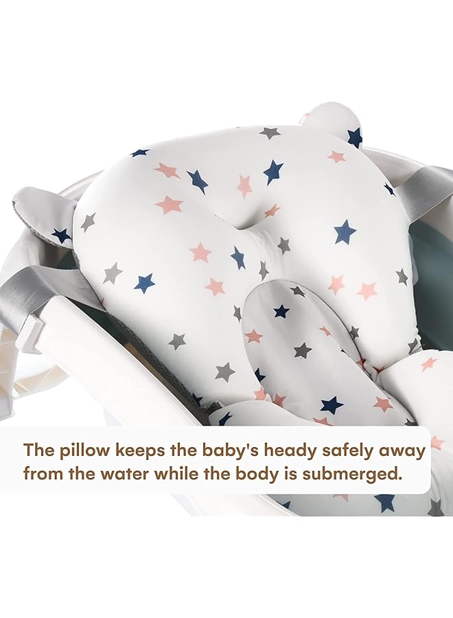 Excefore Baby Bath Pad Adjustable Non Slip Floating Infant Bath Support Cushion Baby Bath Pillow For Bathtub Bath Tub Seat Mat For New Born/Infants Bathing Support Bath Organizers 0 12 Months - Image 3