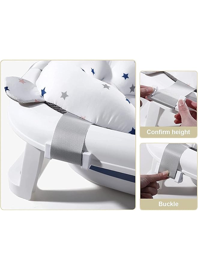 Excefore Baby Bath Pad Adjustable Non Slip Floating Infant Bath Support Cushion Baby Bath Pillow For Bathtub Bath Tub Seat Mat For New Born/Infants Bathing Support Bath Organizers 0 12 Months - Image 5
