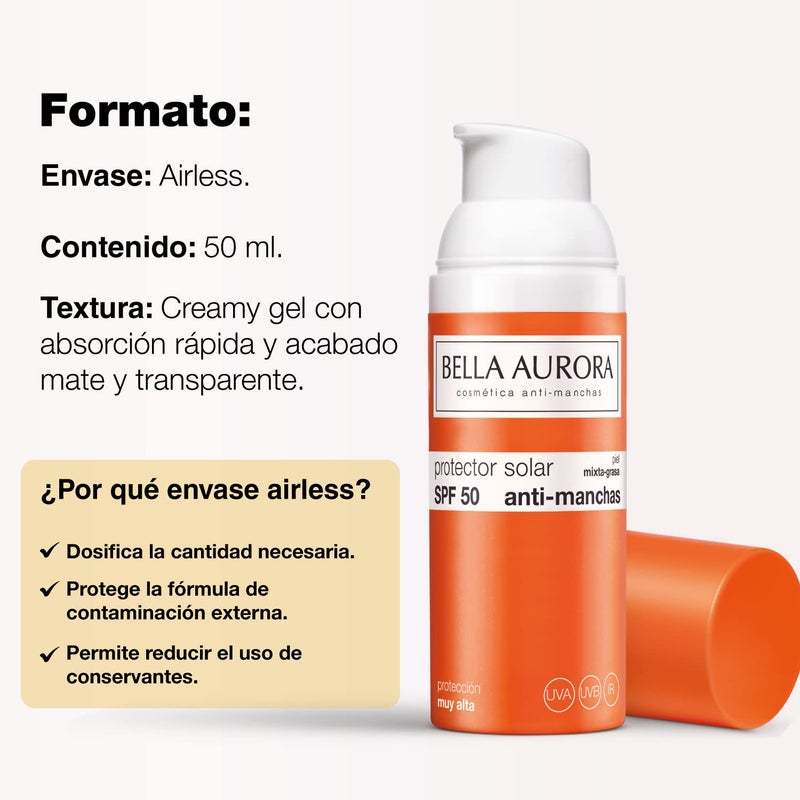 BELLA AURORA GEL SOLAR SPF 50 ANTIMANCAS PIEL MIXTA-GRASA - Image 5