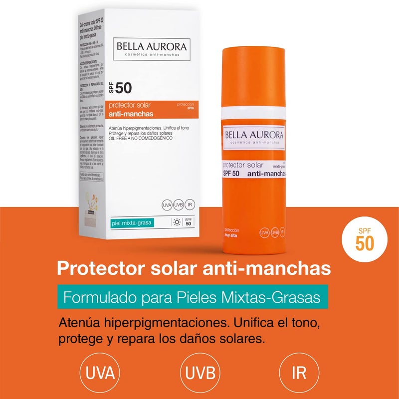 BELLA AURORA GEL SOLAR SPF 50 ANTIMANCAS PIEL MIXTA-GRASA - Image 2