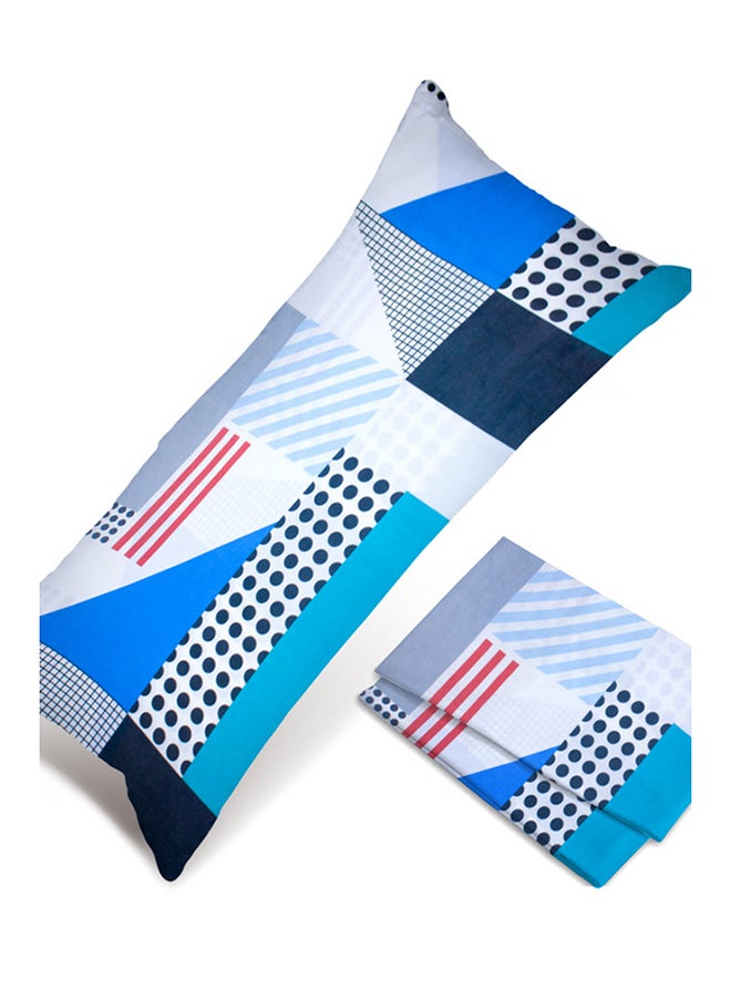 Hotel Linen Klub Hotel Linen Klub 1PC  Long Body  Pillowcase - 100% Cotton Dots and Stripe Printed  With Envelope Closure, Soft And Durable Quality, Size : 45 x 125cm  - Image 1