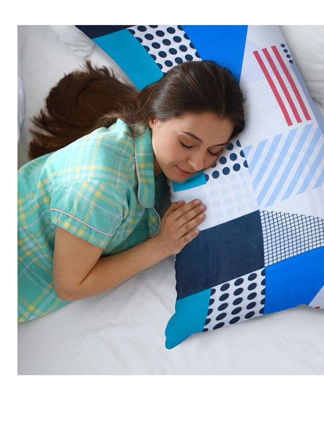 Hotel Linen Klub Hotel Linen Klub 1PC  Long Body  Pillowcase - 100% Cotton Dots and Stripe Printed  With Envelope Closure, Soft And Durable Quality, Size : 45 x 125cm  - Image 4