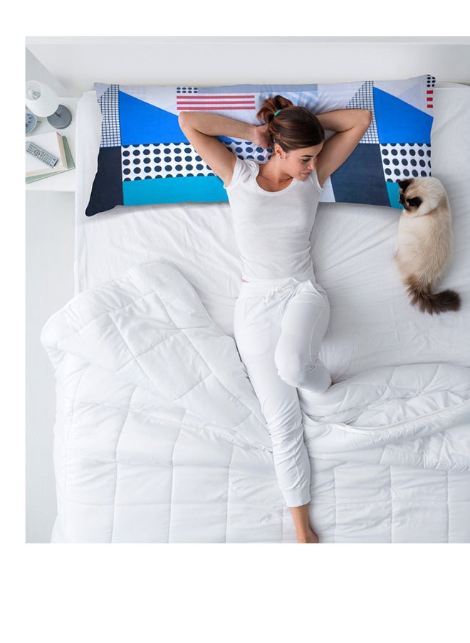 Hotel Linen Klub Hotel Linen Klub 1PC  Long Body  Pillowcase - 100% Cotton Dots and Stripe Printed  With Envelope Closure, Soft And Durable Quality, Size : 45 x 125cm  - Image 2