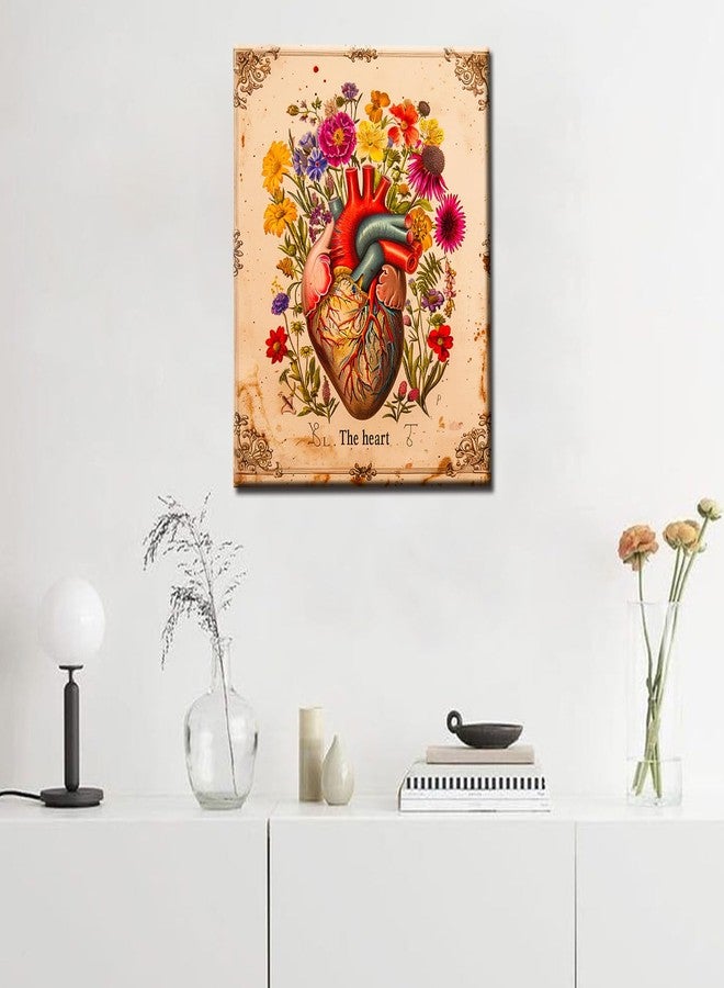 Aihonmin Heart Flower Blossom Wall Paint by Number Kits for Adults,Education Painting Modern Decor for Nurses Doctor Office Clinic School Gift,Paints for Home Wall Decor Without Framed Canvas 16''W x 20''H - Image 5