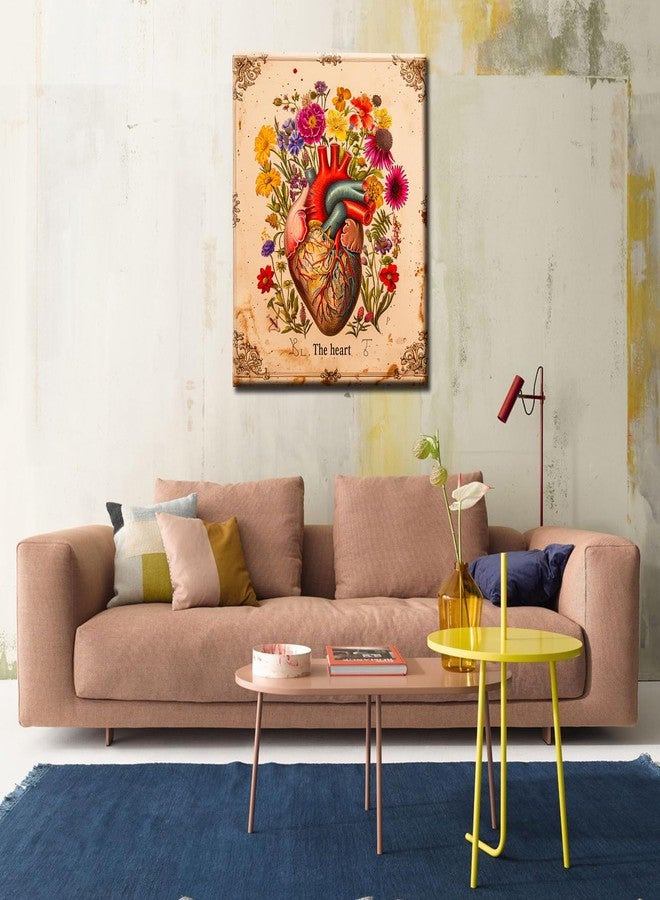 Aihonmin Heart Flower Blossom Wall Paint by Number Kits for Adults,Education Painting Modern Decor for Nurses Doctor Office Clinic School Gift,Paints for Home Wall Decor Without Framed Canvas 16''W x 20''H - Image 3