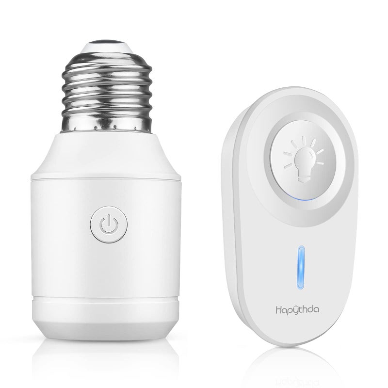 HAPYTHDA Remote Control Light Socket for 500W E26/E27 Bulb Base Holder, No Wiring Wireless Light Switch Kit Light Fixtures - Image 1