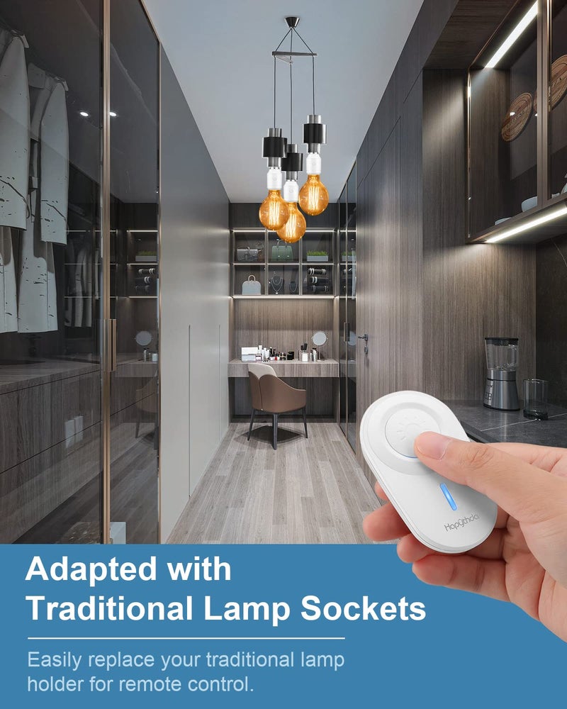 HAPYTHDA Remote Control Light Socket for 500W E26/E27 Bulb Base Holder, No Wiring Wireless Light Switch Kit Light Fixtures - Image 3