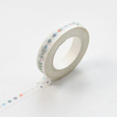 Generic Practical Fine Split Line Mini and Paper Tape Hand Account Border Decoration Fresh Narrow Edge Edition Writable Split Sticker No. 8 = Green Fruit 