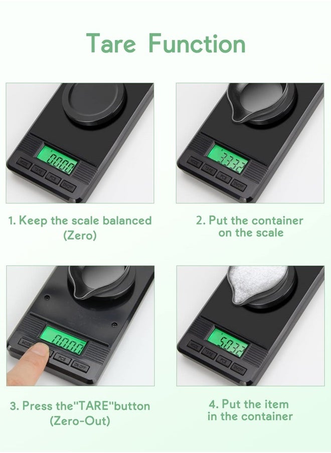ZENCRO - Milligram Scale (50g/ 0.001g) - Mg/Gram Scale, Precision Digital Pocket Kitchen Scale for Powder Medicine/Jewelry/Reloading/Herb(Including Batteries, Calibration Weights) - Image 1