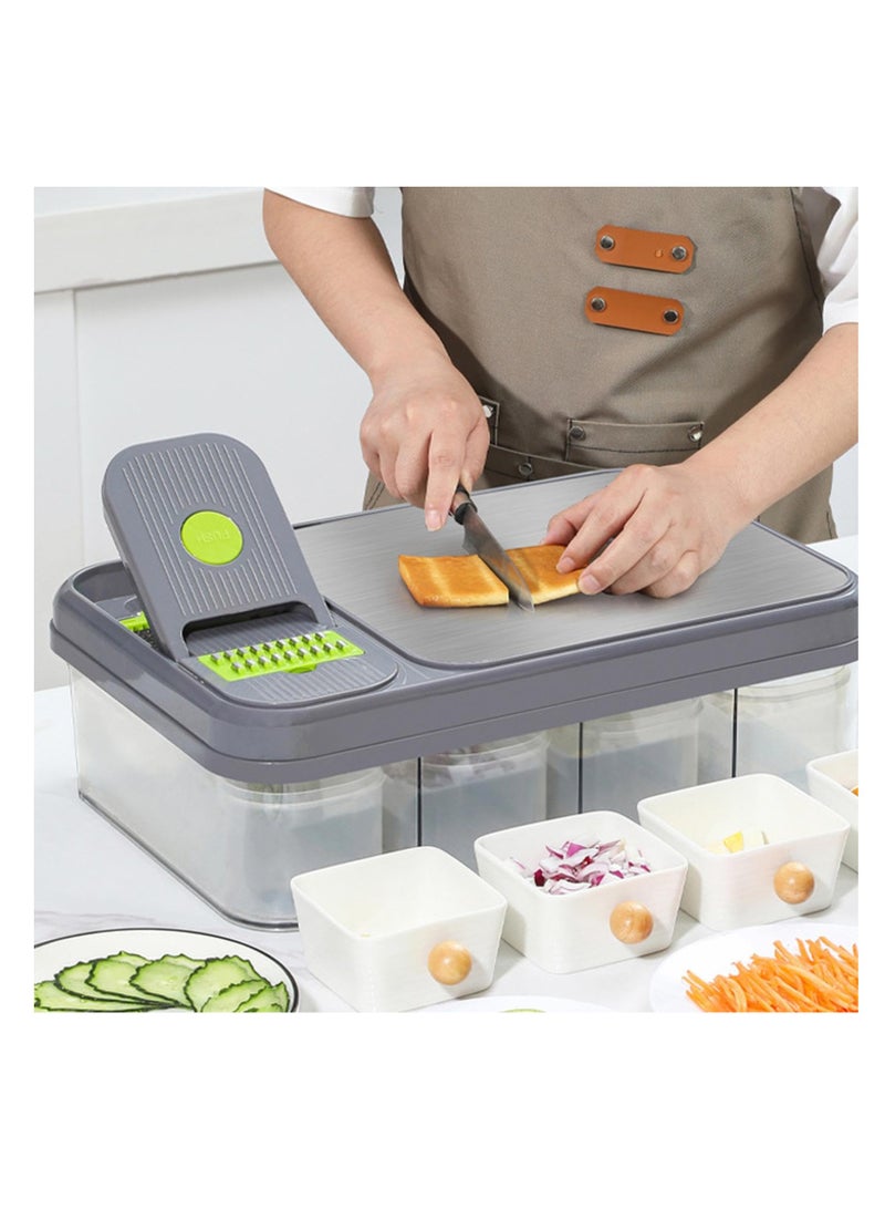 SYOSI Vegetable Chopper, 15-In-1 Veggie Chopper, Cheese Slicer, Food Chopper with Container, Vegetable Slicer Dicer Cutter, Mandoline Slicer, Multifunctional Kitchen Gadgets for Onion, Cucumber, Potatoes - Image 2