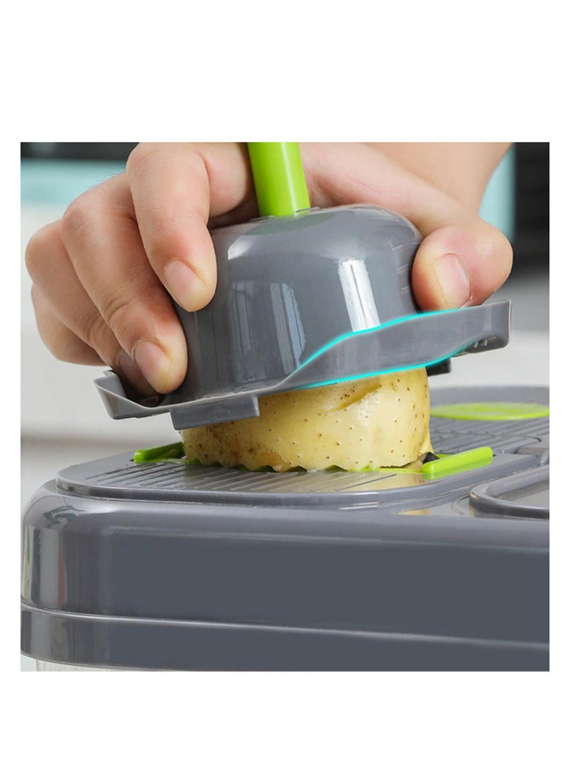 SYOSI Vegetable Chopper, 15-In-1 Veggie Chopper, Cheese Slicer, Food Chopper with Container, Vegetable Slicer Dicer Cutter, Mandoline Slicer, Multifunctional Kitchen Gadgets for Onion, Cucumber, Potatoes - Image 5