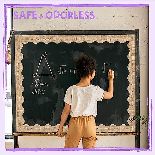 ERKE 60 Feet Bulletin Board Border, 49 Sheets Burlap Scalloped Border Trim Board Border with Wavy Line Design Decoration for School, Classroom & Offices - Image 4
