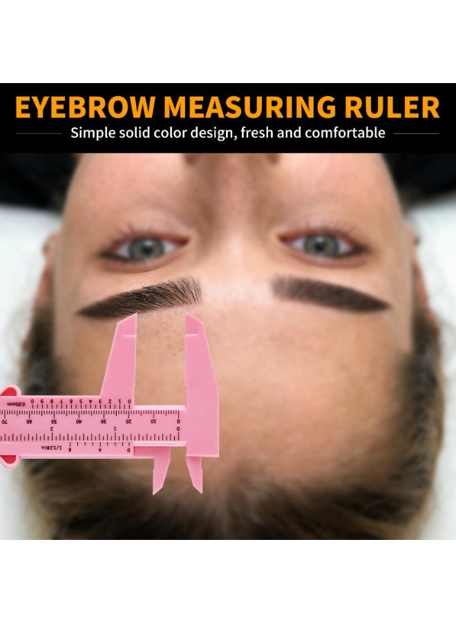 2Pcs Double Scale Eyebrow Measuring Vernier Caliper, Brow Mapping Sliding Ruler for Microblading Tattoo Artists, Pink & Blue - Image 5
