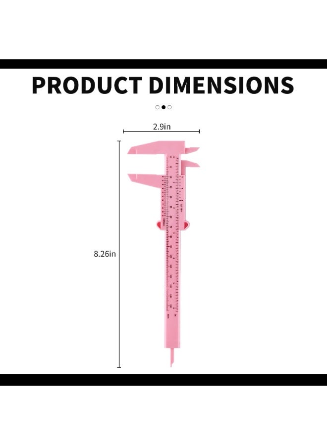 2Pcs Double Scale Eyebrow Measuring Vernier Caliper, Brow Mapping Sliding Ruler for Microblading Tattoo Artists, Pink & Blue - Image 4