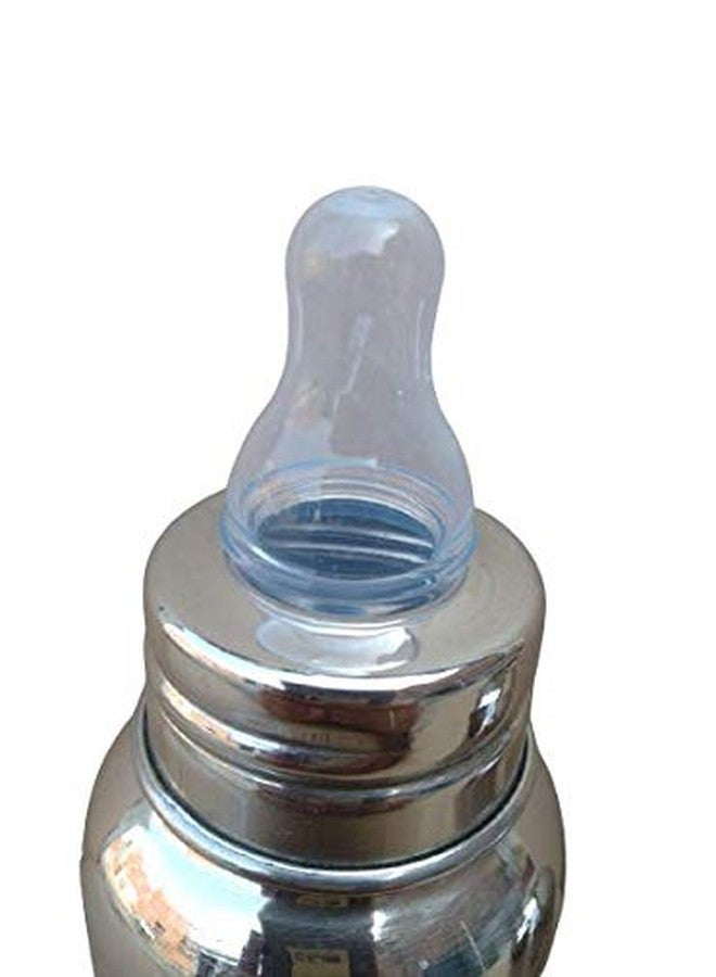Lappu Double Kids Stainless Steel/Steel Feeder, Anti Colic 2 in 1 Feeding Bottle/Spout Sipper (290ml) - Image 3