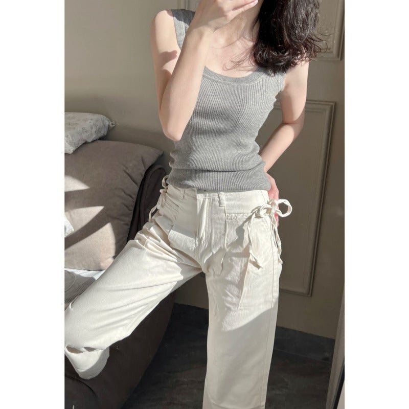 Soft And Waxy Knitted Vest For Women 2025 Summer Outer Wear And Inner Layering Sleeveless Girl Top With Suit - Image 4