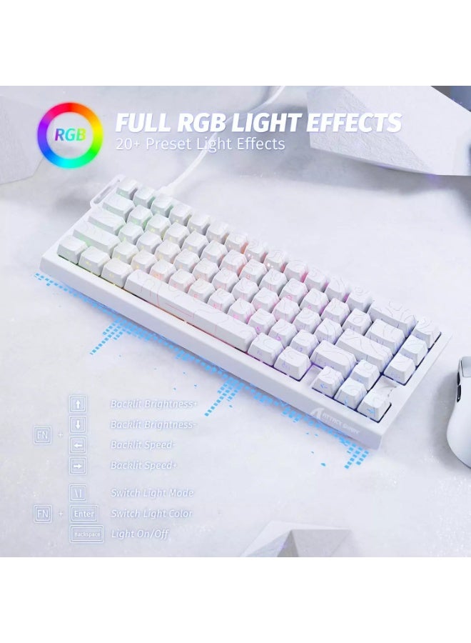 هجوم القرش لوحة مفاتيح الألعاب المغناطيسية X68 HE Rapid Trigger RGB مع تشغيل قابل للتعديل، ومفتاح مغناطيسي بتأثير هول، ومعدل استطلاع 8 كيلو هرتز - Image 3