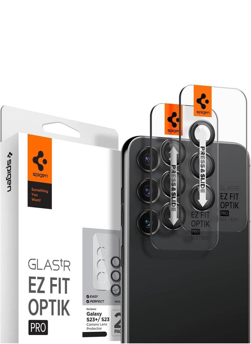 Spigen - GLAStR EZ-Fit Optik PRO for Samsung Galaxy S23 and Galaxy S23 PLUS Camera Lens Protector [2 PACK] - Black - Image 1