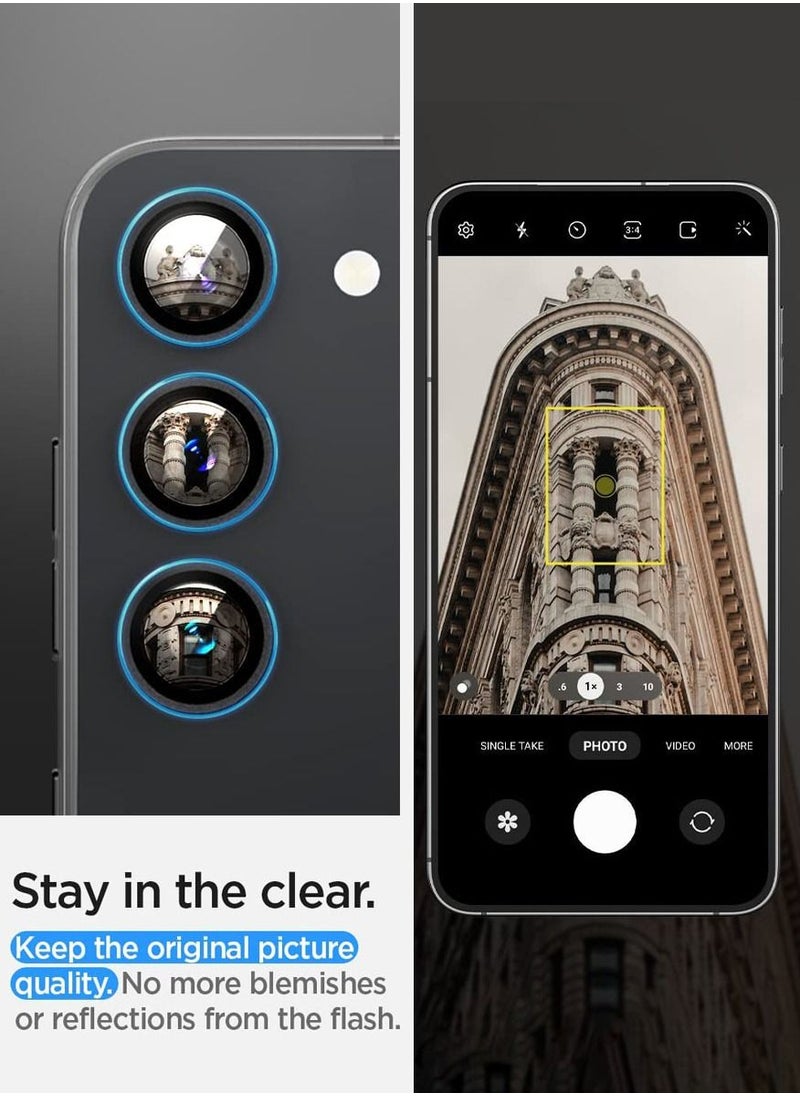 Spigen - GLAStR EZ-Fit Optik PRO for Samsung Galaxy S23 and Galaxy S23 PLUS Camera Lens Protector [2 PACK] - Black - Image 1