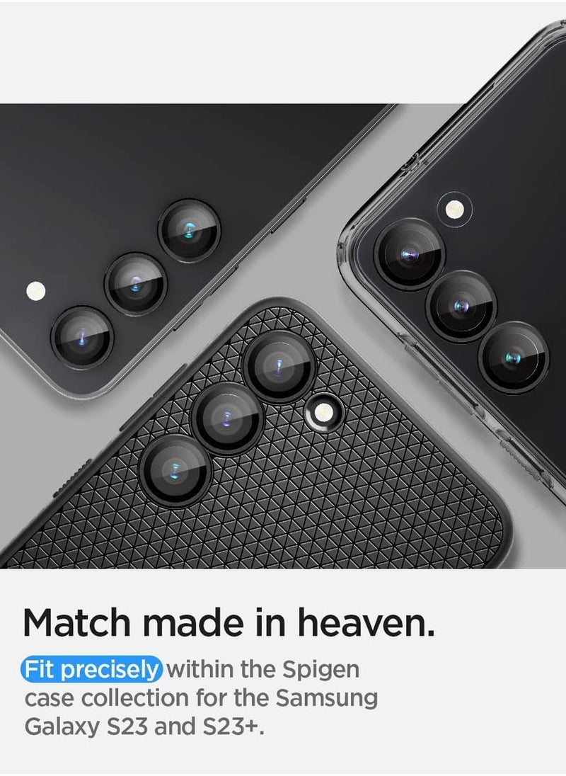 Spigen - GLAStR EZ-Fit Optik PRO for Samsung Galaxy S23 and Galaxy S23 PLUS Camera Lens Protector [2 PACK] - Black - Image 1
