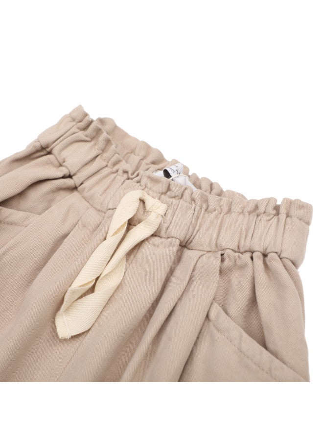 Zara kids' Comfortable Casual Harem Pants Solid Color Stylish Cargo Drawstring Pants - Image 4