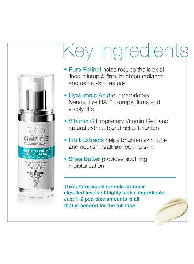 MD Complete by Dr. Brian Zelickson Md Complete Wrinkle Radiance Trio By Dr. Brian Zelickson - Professional Dermatologist Skincare With Retinol, Vitamin C, Peptides And Hyaluronic Acid - Image 3