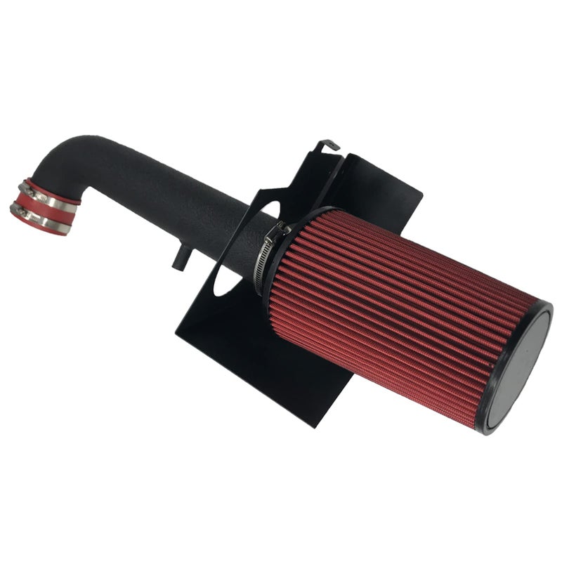 3Inch Cold Air Intake Kit with Heat Shield Filter Compatible for Jeep Wrangler 20122017 Wrangler JK 2018 36L V6 Black Tube Red Filter