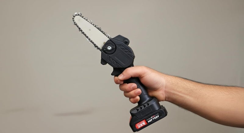 Shopper52 21V Cordless Mini Chainsaw | One-Handed Lightweight Design | Portable Battery Powered Wood Cutter for Tree Trimming & Gardening - Image 5