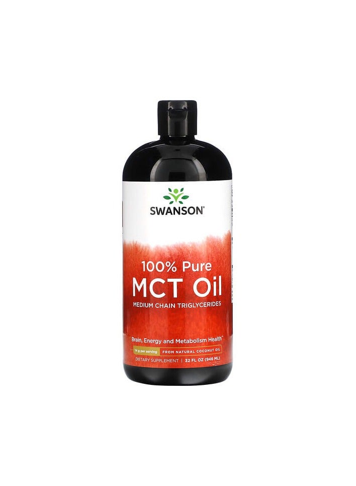 زيت MCT نقي 100%، 14 جرام، 32 أونصة سائلة (946 مل)