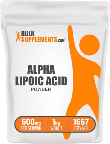 BulkSupplements.com Alpha Lipoic Acid Powder - ALA Supplement, Antioxidant Supplement - Gluten Free, 600mg per Serving, 1kg (2.2 lbs) (Pack of 1) - Image 1