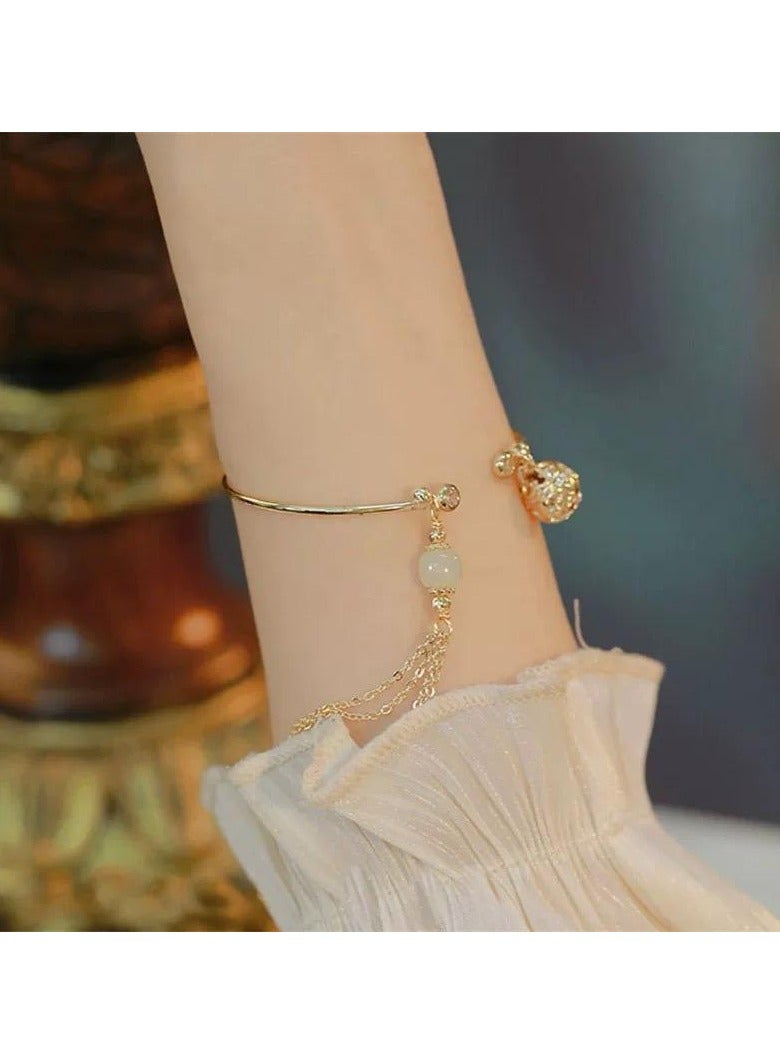 سيمهو اسوارة نسائية أنيقة مطلية باللون الذهبي ذات شكل انيق ومميز - Image 2