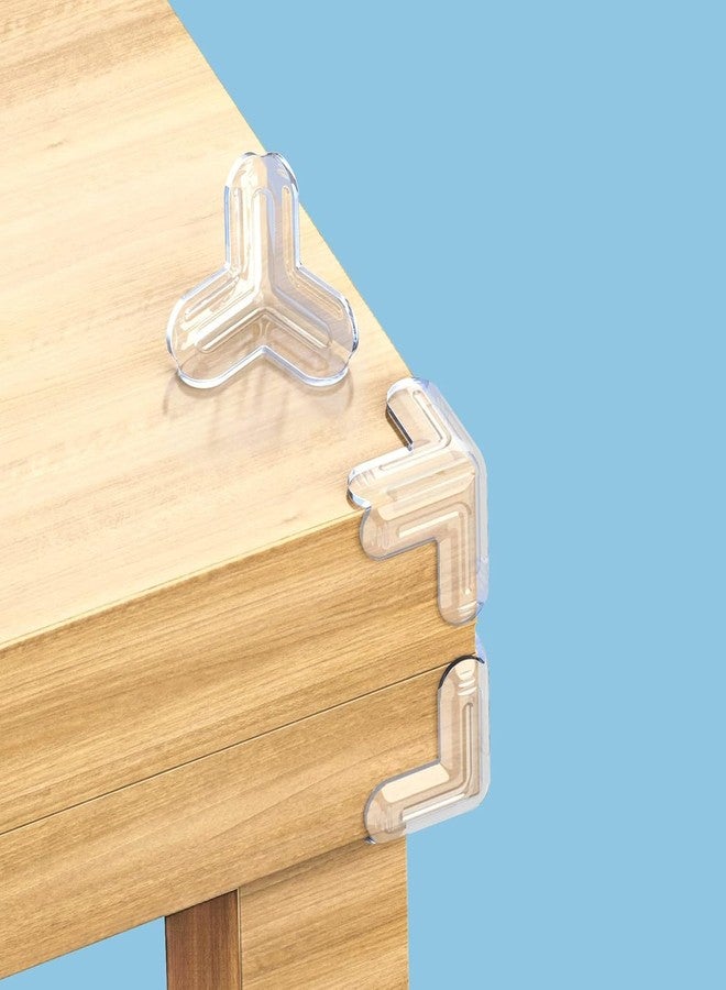COOFANDY 4 Pack Baby Safety Furniture Corner Guards, Clear Furniture Edge Corner Protector with Strong 3M Transparent Stickers Adhesive,Baby Safety Desk Table Sharp Corner,Keep Children Safe (T Shape) - Image 1