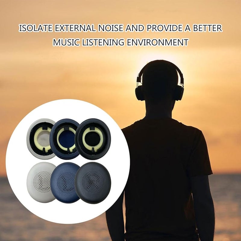 Black Replacement Ear Pads Cushions for Plantronics 45h Evolve2 65 40 MS UC USB Headphones - Image 3