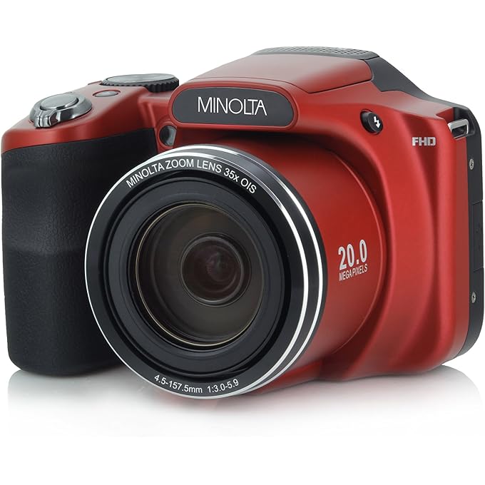 Minolta MN35Z 20MP WiFi Digital Camera, 35X Zoom, 1080p HD (Red) | Capture sharp photos and video with intuitive controls for travel, family and everyday moments. - Image 2