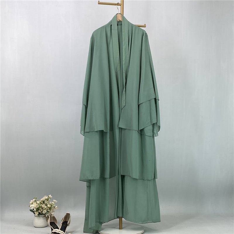 monica fashion Simple Solid Color Chiffon Cardigan - Image 1