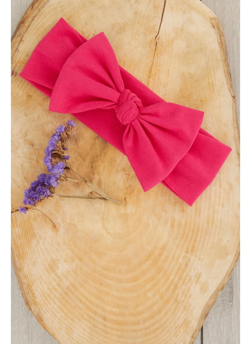 Babygiz Fuchsia Handmade Soft Bow Tied Natural Cotton Combed Cotton Baby Kids Girls Bandana Elite Series