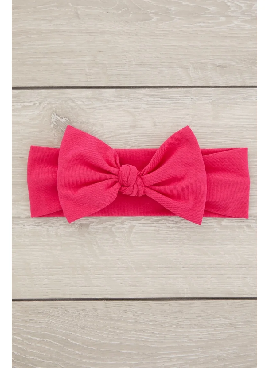 Babygiz Fuchsia Handmade Soft Bow Tied Natural Cotton Combed Cotton Baby Kids Girls Bandana Elite Series