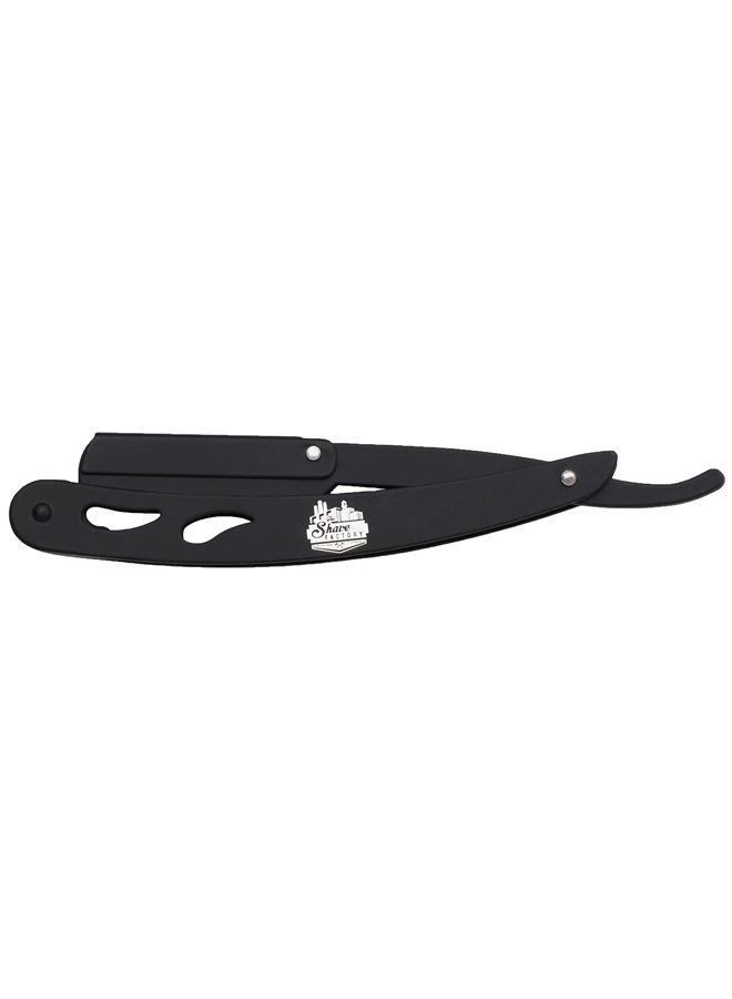 The Shave Factory Straight Edge Razor Kit - Straight Edge Razor with Single Edge Razor, Straight Razor, Straight Razors for Men (Black / 200 Derby Professional Single Edge Razor Blades)