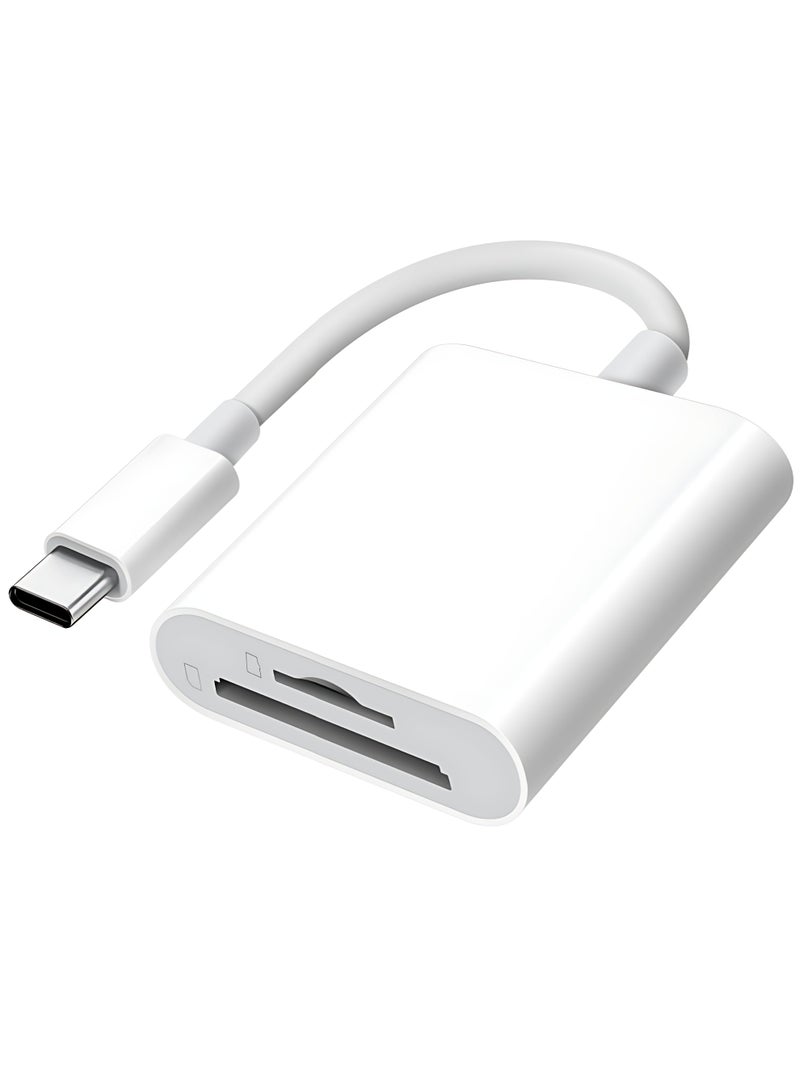 USB C SD Card Reader for iPhone 15 16/iPad/MacBook/Mac, xdgeLoad USB-C Type C SD Reader Supports SD and MicroSD Memory Card Adapter, Trail Camera Viewer Plug and Play - 2 Slots - Image 1