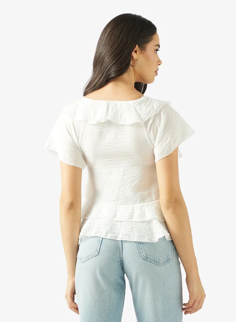 Ginger Ruffle Detail Top