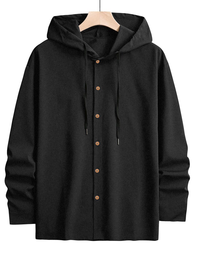 Noble Monk Men's Relax Fit Hooded Shirt || Casual Wear for Men || Full Sleeve Shirts || Stylish Shirt for Men - Image 2