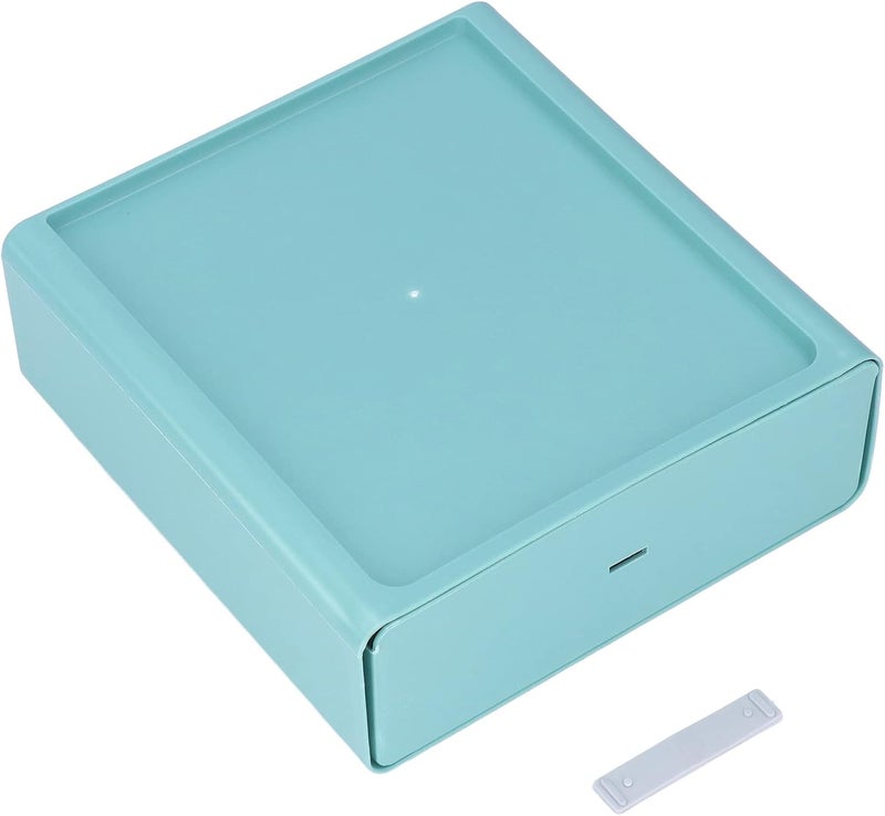 Desktop Storage Box Tetragonum Design, Dust Prevention, Superposition Combination, Tabletop Stationery Cosmetics Organizer, DIY Multi Layer Superposition, Expand Vertical Sto (Green) - Image 5