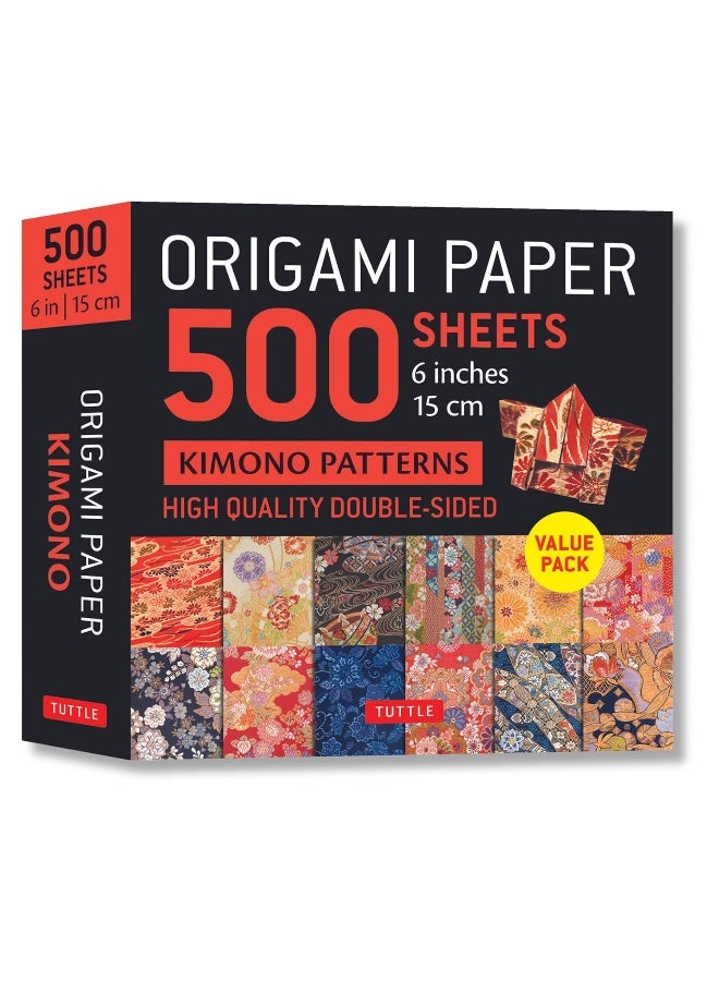 Tuttle Publishing Origami Paper 500 sheets Kimono Flowers 6" (15 cm)  - Image 1