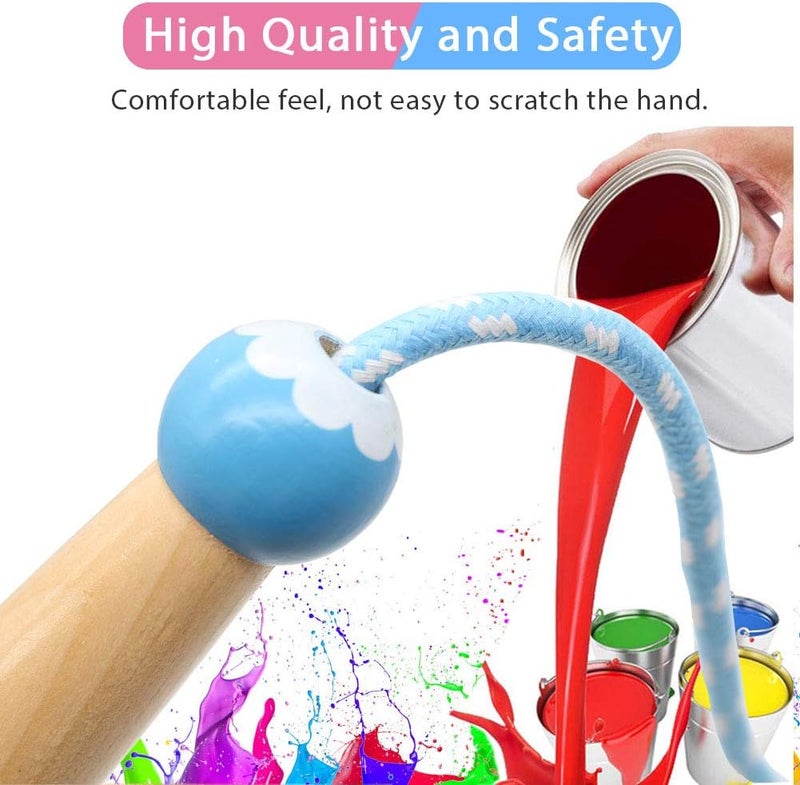 Ace one Jump Rope Kids, 7ft Adjustable Cotton Skipping Rope with Wooden Handle for Boys and Girls Fitness Outdoor Exercise - Image 3