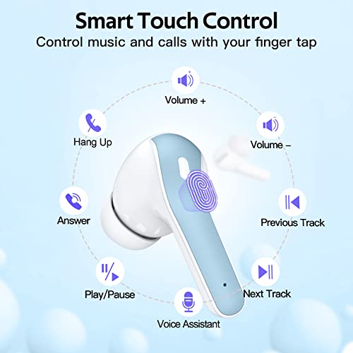 TAGRY Bluetooth Headphones True Wireless Earbuds 60H Playback LED Power Display Earphones with Wireless Charging Case IPX5 Waterproof in-Ear Ear buds with Mic for TV Smart Phone Laptop Computer Sports - Image 4