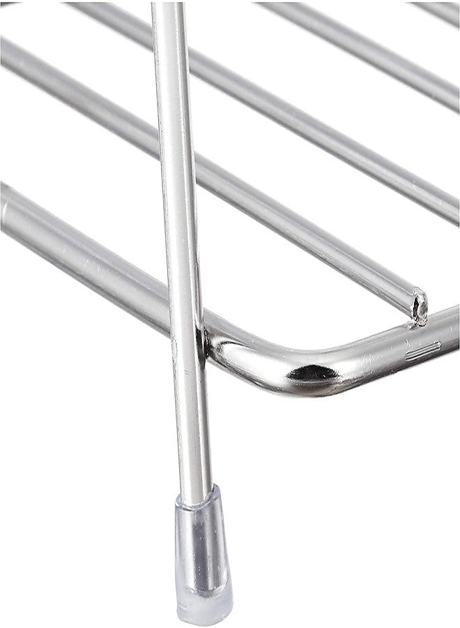 DIGIONICS Spice Rack Stainless Steel 2 Layer Corner Stand Kitchen Bathroom Multipurpose Storage Rack/Shelf & Spice/Masala Trolley Container Organizer Utensils-Dishes-Plates for Kitchen (Silver Color) - Image 4