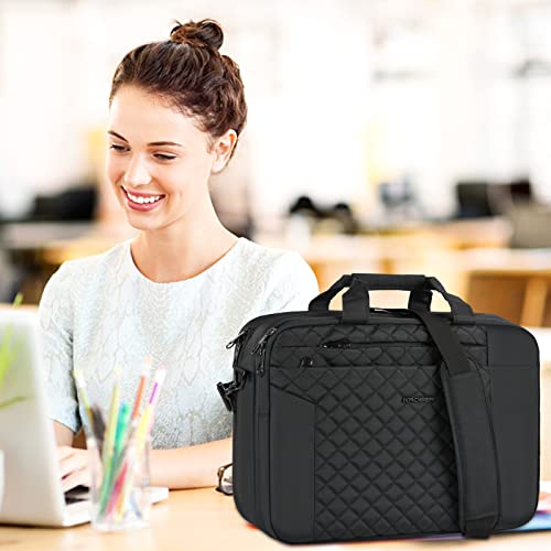 KROSER 17 Inch Expandable Laptop Bag for Men and Women Waterproof Computer Case With AntiTheft Messenger Shoulder Briefcase for Business Office Travel Black - Image 3