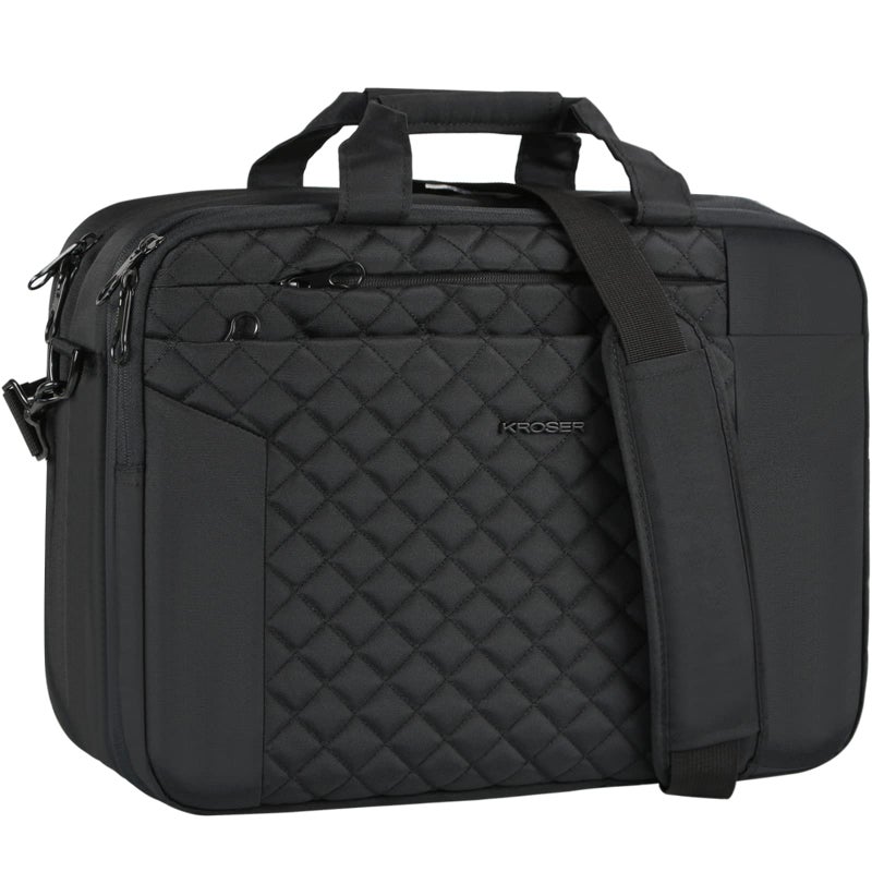 KROSER 17 Inch Expandable Laptop Bag for Men and Women Waterproof Computer Case With AntiTheft Messenger Shoulder Briefcase for Business Office Travel Black - Image 2