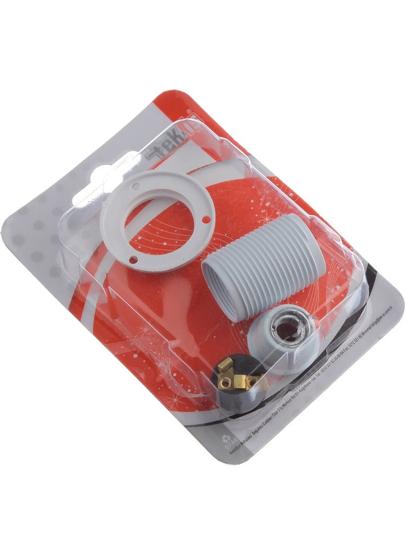 Tek-İş - Single-Work Socket E-14 Full Tooth Washer E14 White - Image 1